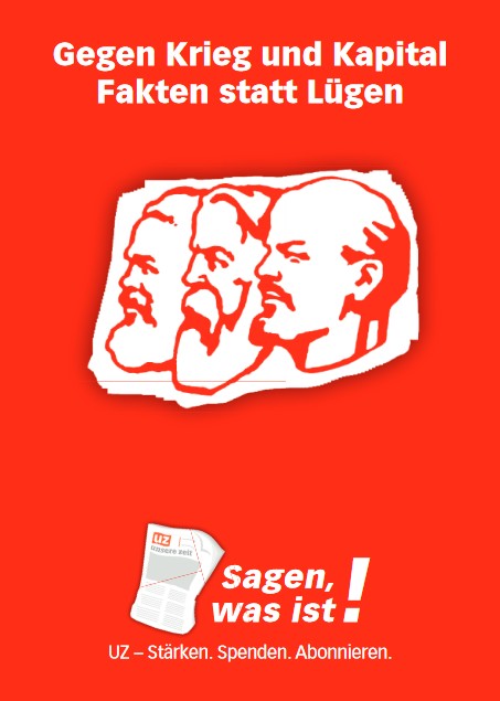 DKP-Information Spenden: Gegen Krieg und Kapital. Fakten statt Lügen! (PDF, 3.98 MB) DKP-Information Spenden: Gegen Krieg und Kapital. Fakten statt Lügen! (PDF, 3.98 MB)