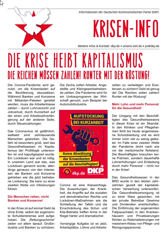 DKP-Information Krisen-Info: Die Krise heißt Kapitalismus (PDF, 0.54 MB) DKP-Information Krisen-Info: Die Krise heißt Kapitalismus (PDF, 0.54 MB)