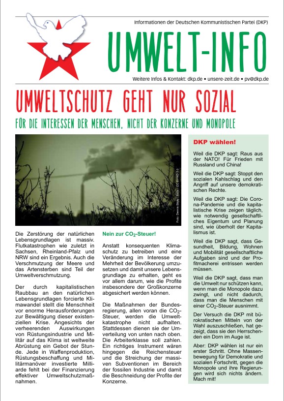 DKP-Information Umwelt-Info 2021: Umweltschutz geht nur sozial (PDF, 0.62 MB) DKP-Information Umwelt-Info 2021: Umweltschutz geht nur sozial (PDF, 0.62 MB)